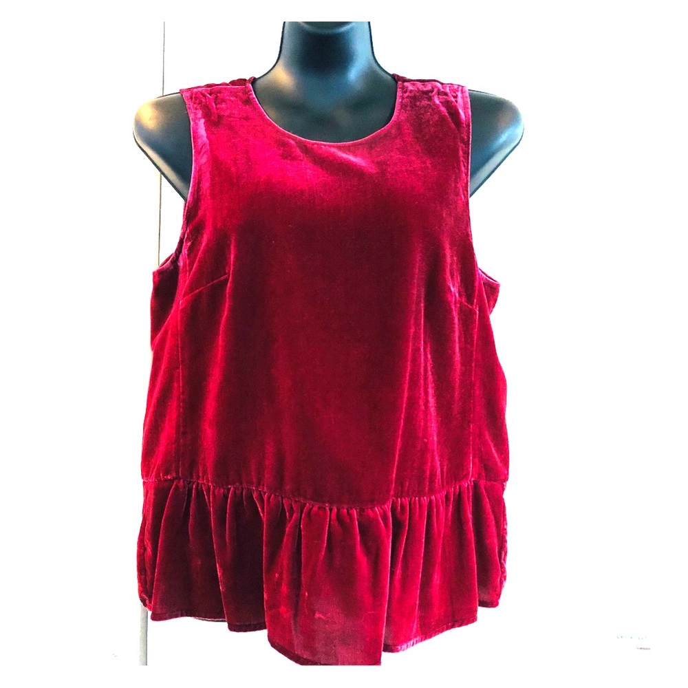 J Crew Ruby Red Velvet Shirt